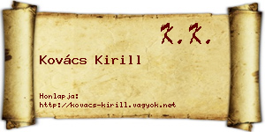 Kovács Kirill névjegykártya